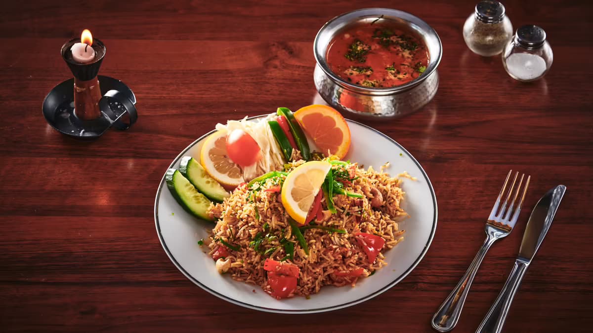 56. Jhinga Hyderabadi Biryani (M, C, SN, SK)